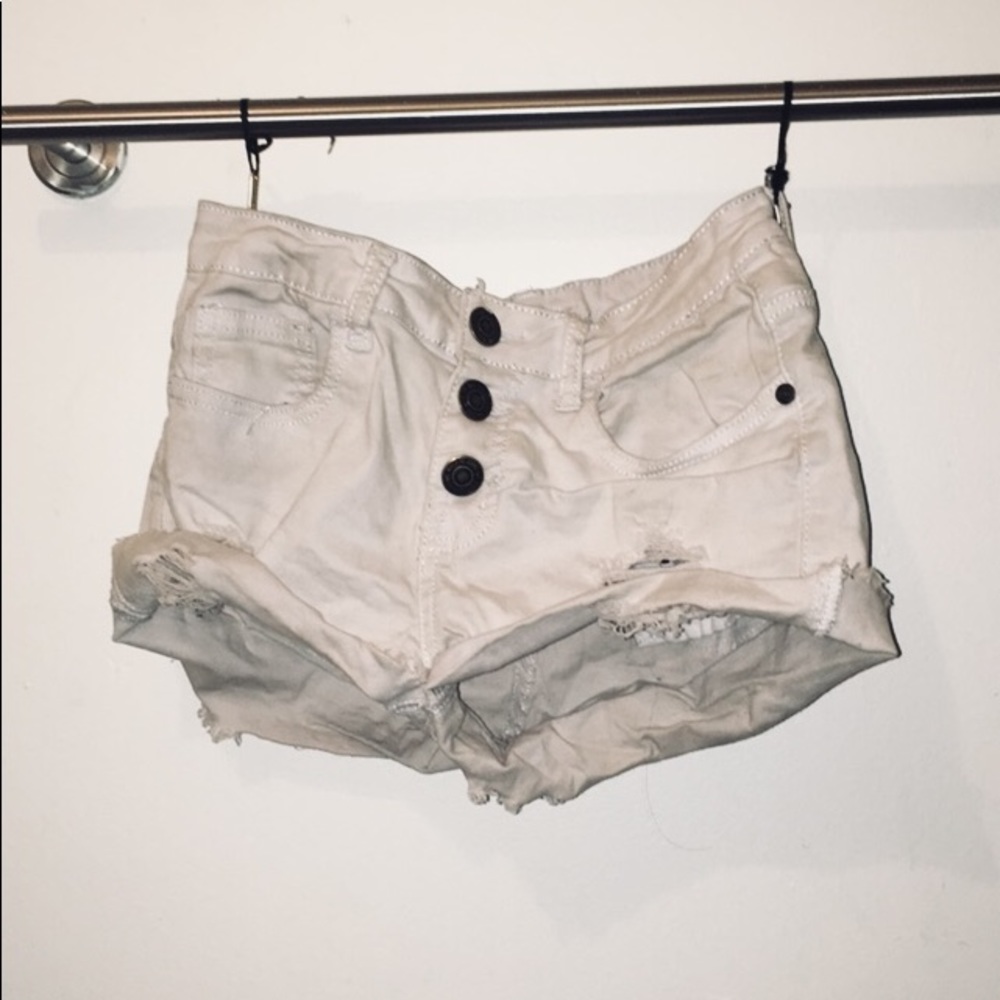 White Denim Cutoffs